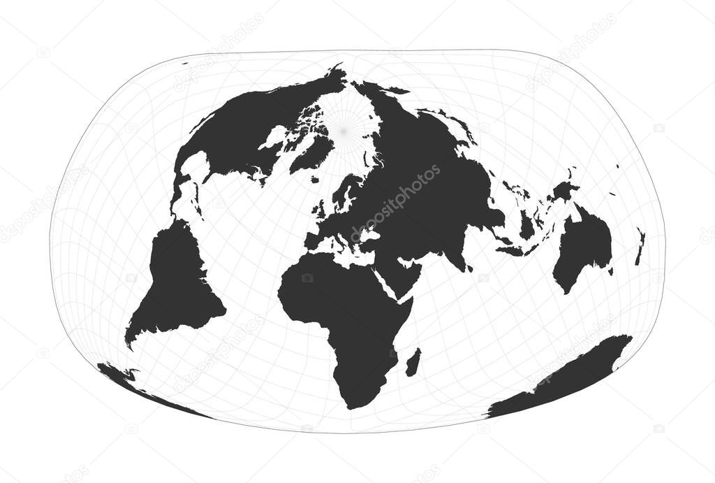 Map Of The World Jacques Bertin S 1953 Projection Globe With Latitude And Longitude Net World Map On Meridians And Parallels Background Vector Illustration Larastock Map Of The World Jacques Bertin S 1953 Projection Globe With Latitude And Longitude Net World Map On Meridians And Parallels Background Vector Illustration Larastock