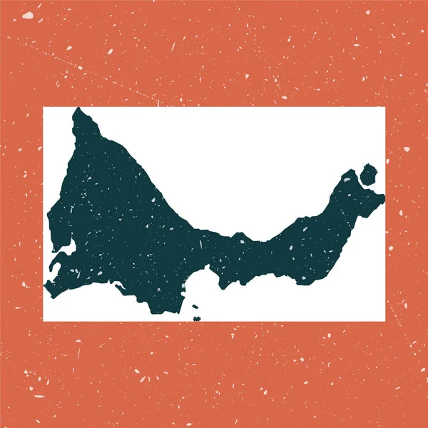 Mapa de Providenciales vintage Mapa de Grunge de la isla con textura angustiada — Vector de stock