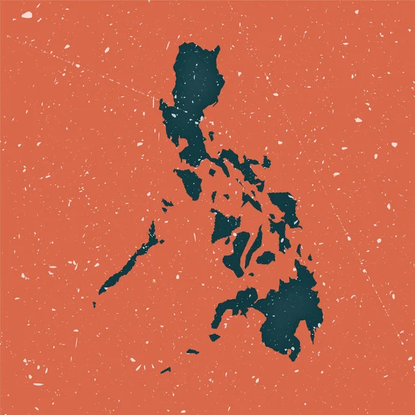 Filipinas mapa do vintage Grunge mapa do país com textura angustiada pôster Filipinas —  Vetores de Stock