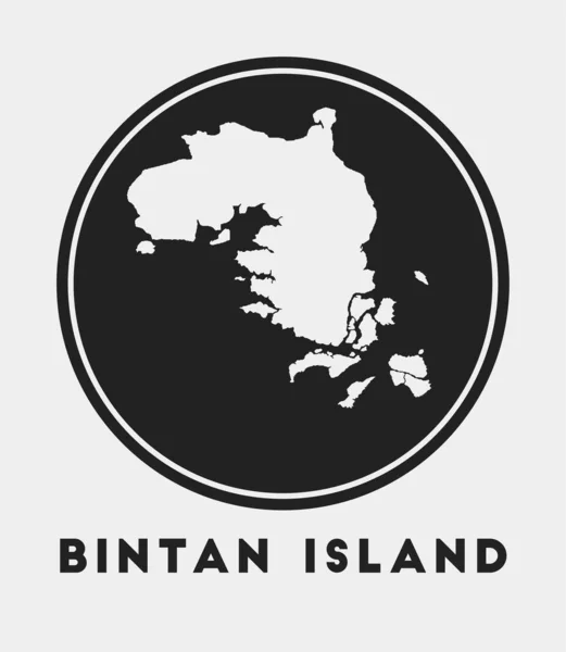 Icono de Bintan Island Logo redondo con mapa de la isla y título Elegante insignia de Bintan Island con mapa — Vector de stock