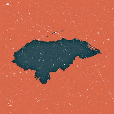 Honduras klasik harita Grunge ülke haritası Hüzünlü doku Honduras poster vektörü