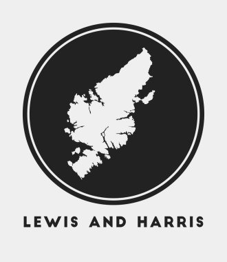 Lewis ve Harris, ada haritası ve başlığı Stylish Lewis ve Harris olan yuvarlak simge logosu