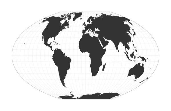 Mappa del mondo McBrydeThomas flatpolar quartic pseudocylindrical equalarea projection Globe — Vettoriale Stock