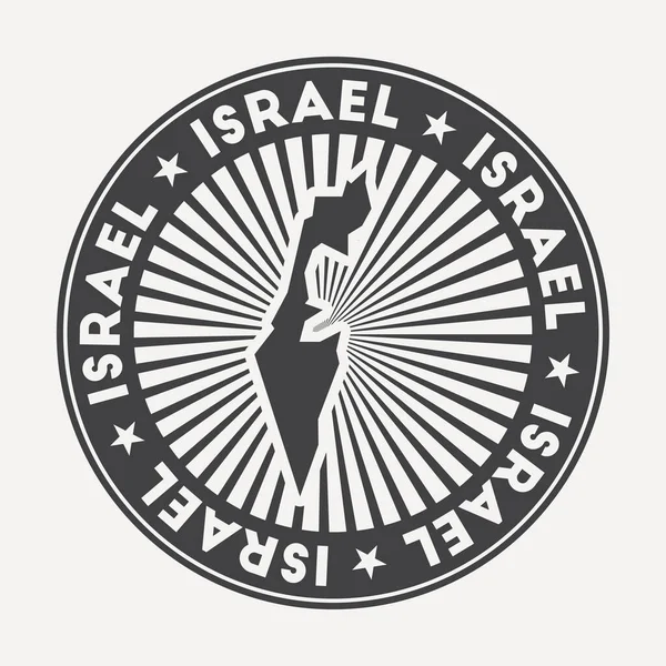 Израиль круглый логотип Винтажный дорожный знак с названием страны и картой вектора страны — стоковый вектор