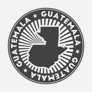 Guatemala round logo Vintage travel badge with the circular name and map of country vector clipart