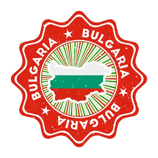 Bulgarien runde Grunge-Marke mit Landkarte und Landesflagge Vintage-Abzeichen mit rundem Text und — Stockvektor