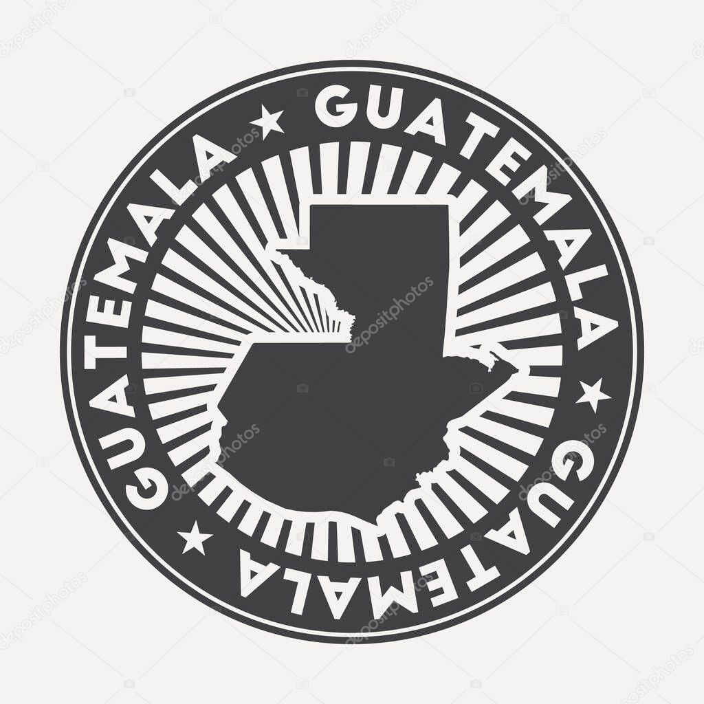 Guatemala round logo Vintage travel badge with the circular name and map of country vector