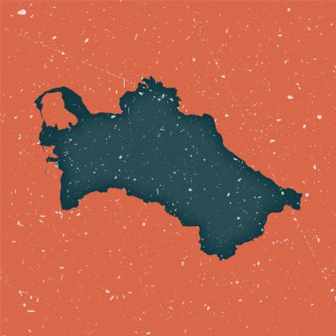 Türkmenistan 'ın klasik Grunge haritası, Türkmenistan' ın sorunlu desenli posteri.