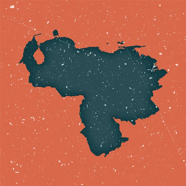 Venezuela mapa do vintage Grunge mapa do país com textura angustiada Venezuela cartaz Vector — Vetor de Stock
