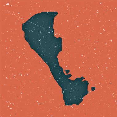 Boracay klasik haritası. Sıkıntılı dokuyla adanın Grunge haritası. Boracay posteri. Vektör illüstrasyonu.