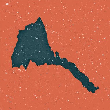 Eritre klasik harita Grunge ülke haritası sıkıntılı doku Eritre poster taşıyıcısı