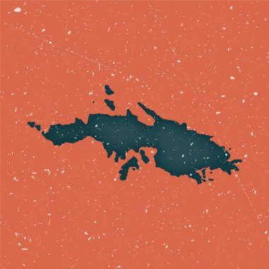 Aziz Thomas vintage haritası Grunge adanın hüzünlü desenli Aziz Thomas posteri