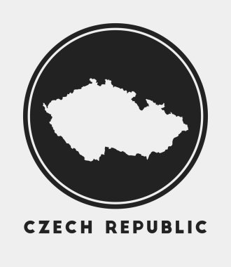 Ülke haritası ve başlıklı Çek Cumhuriyeti simgesi Yuvarlak logosu haritalı Çek Cumhuriyeti rozeti
