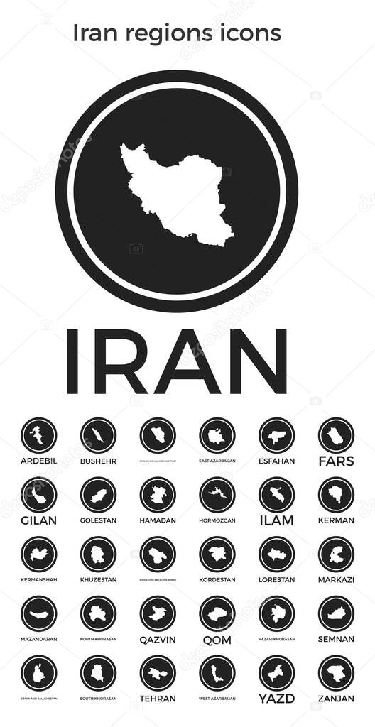 Irn Regiones Iconos Black Round Logos With Country Regions Mapas Y