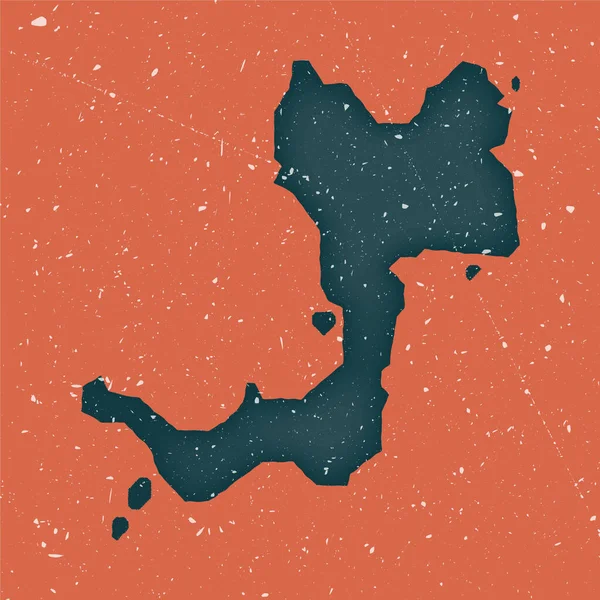 Canouan vintage kaart Grunge kaart van het eiland met noodlijdende textuur Canouan poster Vector — Stockvector