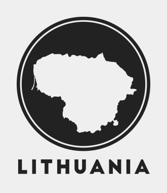 Lithuania icon. Round logo with country map and title. Stylish Lithuania badge with map. Vector illustration.