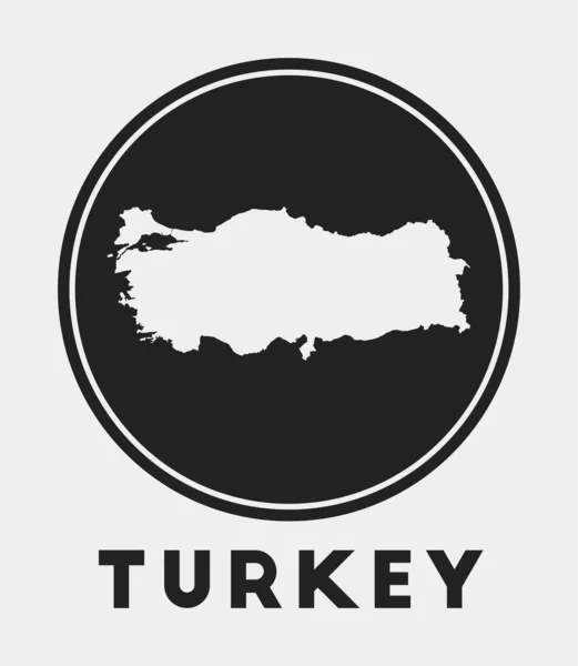 Icono Turquía Logo Redondo Con Mapa País Título Elegante Insignia — Archivo Imágenes Vectoriales