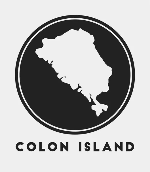 Colon Island Icon Logo Map Title Stylish Colon Island Badge — Vector de stock