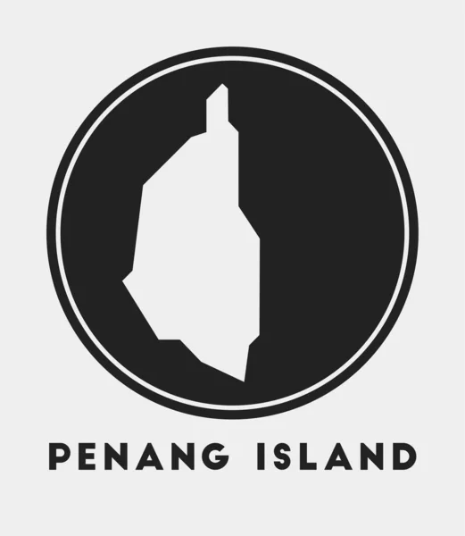 Ikona Penang Islandu Kulaté Logo Mapou Titulem Stylový Odznak Penang — Stockový vektor