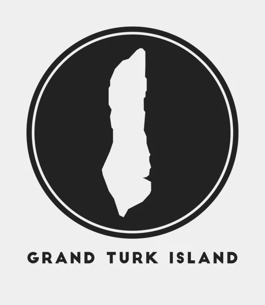 Grand Turk Island Icon Logo Map Title Stylish Grand Turk — Vector de stock