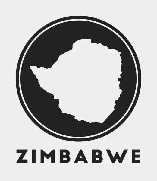 Zimbabwe Icon Logo Country Map Title Stylish Zimbabwe Badge Map — Stock Vector
