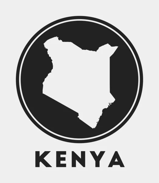 Kenijska Ikona Okrągłe Logo Mapą Kraju Tytułem Stylowa Kenijska Odznaka — Wektor stockowy
