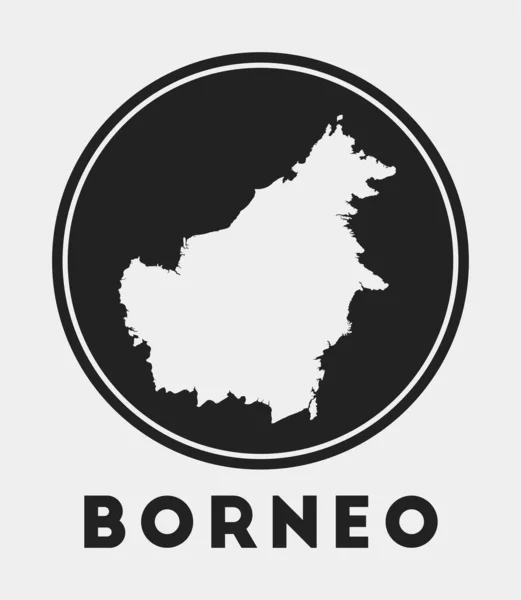 Borneo Icon Logo Island Map Title Stylish Borneo Badge Map — Vector de stock