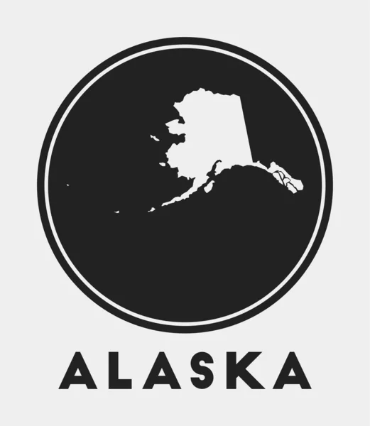 Alaska Icon Logo State Map Title Stylish Alaska Badge Map — Stock Vector