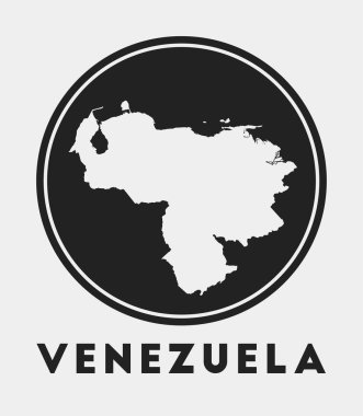 Venezuela simge yuvarlak logosu ülke haritası ve başlığı harita vektörlü stil Venezuela rozeti