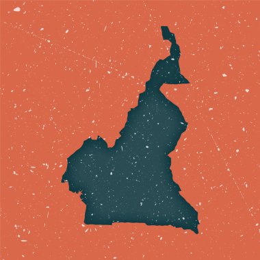 Kamerun eski harita Grunge ülke haritası sıkıntılı doku Kamerun poster vektörü