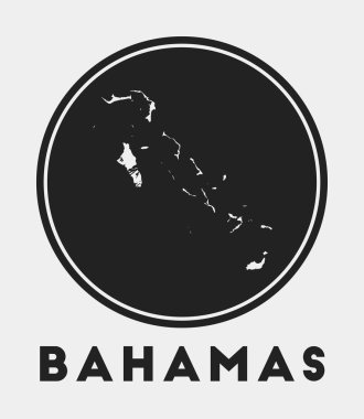 Ülke haritası ve başlıklı Bahama simgesi Yuvarlak logosu Harita Vektörü ile stil Bahamalar rozeti