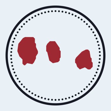 Gili Adaları yuvarlak amblemi ada haritası ve başlığı ile yuvarlak Gili Adaları rozeti