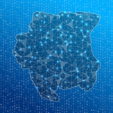 Suriname Ülke dijital bağlantılarının ağ haritası Teknoloji İnternet ağı