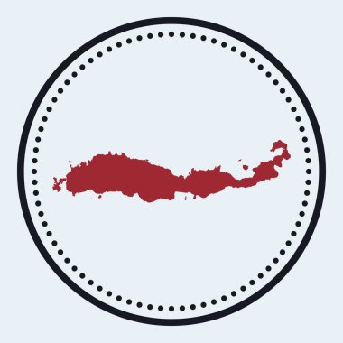 Flores yuvarlak amblem. Üzerinde ada haritası ve başlığı olan yuvarlak amblem. Haritalı en az Flores rozeti.