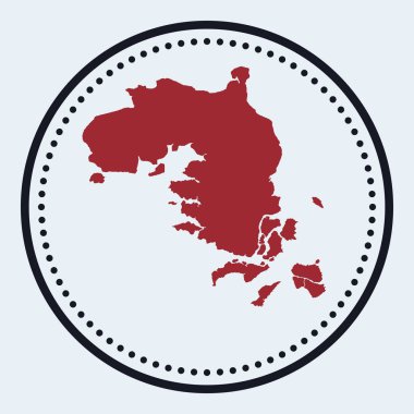 Bintan Adası yuvarlak amblemi ada haritası ve başlığı şık Bintan Adası rozeti.
