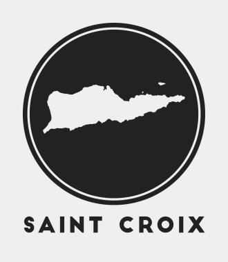 Ada haritalı ve başlıklı Aziz Croix simgesi yuvarlak logosu harita vektörlü Aziz Croix rozeti