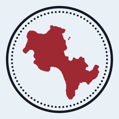 Koh Rong yuvarlak amblem. Üzerinde ada haritası ve başlık var. Minimum Koh Rong rozeti ve harita.