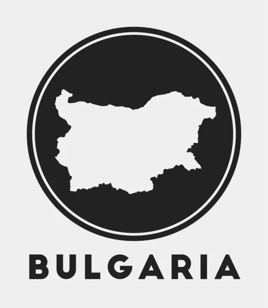 Icono de Bulgaria Logo redondo con mapa de país y título Elegante insignia de Bulgaria con mapa Vector — Archivo Imágenes Vectoriales