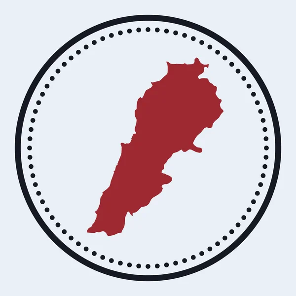 Логотип круглого стола с картой страны и названием Стильный минимальный ливанский значок с картой — стоковый вектор