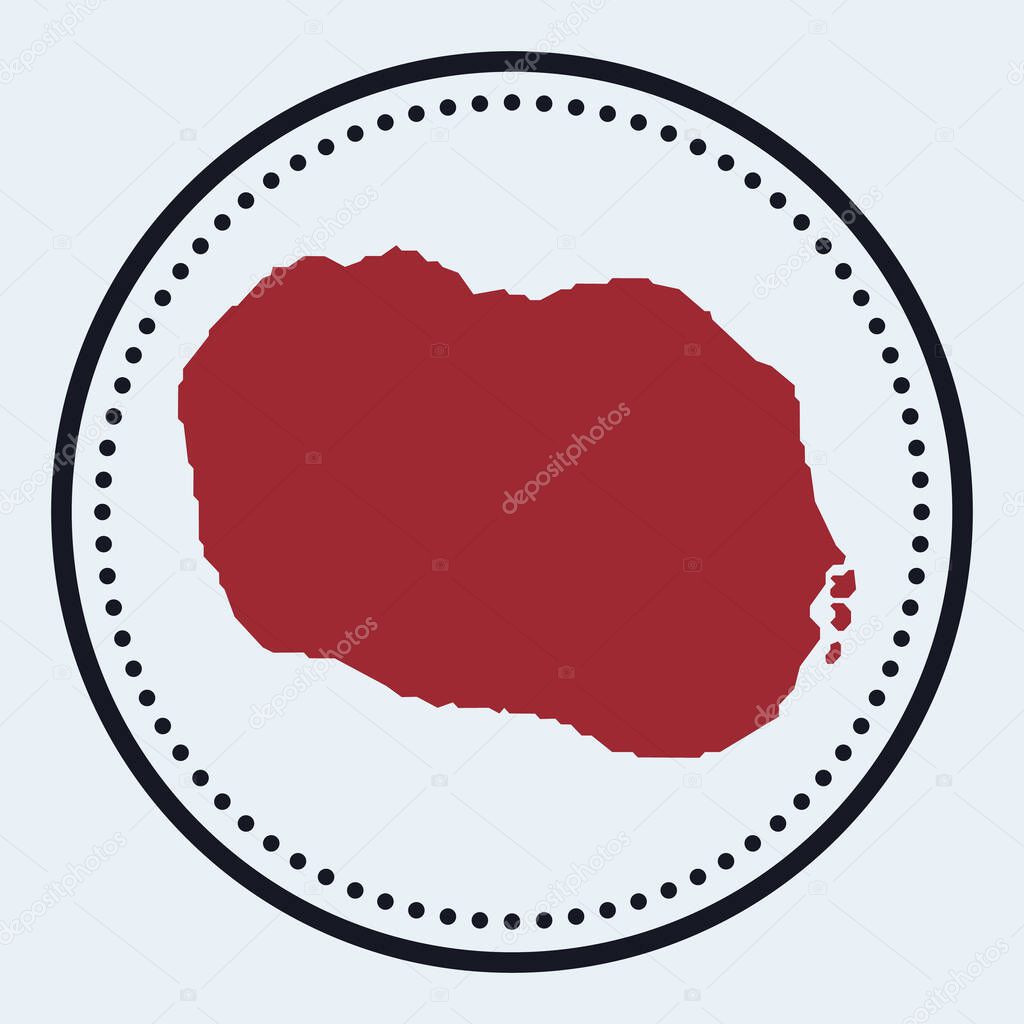 Rarotonga round stamp Round logo with island map and title Stylish minimal Rarotonga badge with