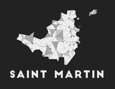 Saint Martin iletişim ağı haritası Saint Martin 'in Karanlık Geometrik Tasarımı