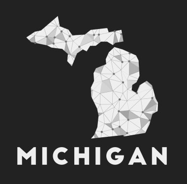 Michigan iletişim ağı haritası Michigan 'daki modayı belirtir.