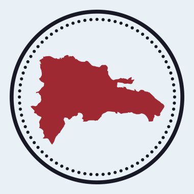 Dominicana yuvarlak amblemi ülke haritası ve başlığı ile Dominicana rozeti