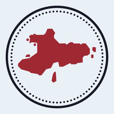 Union Island yuvarlak amblemi ada haritası ve başlığı ile yuvarlak ve zarif Union Island rozeti