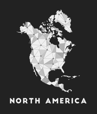 Kuzey Amerika iletişim ağı haritası Kuzey Amerika 'nın moda geometrik tasarımı