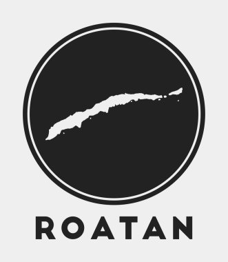 Ada haritalı Roatan simgesi yuvarlak logosu ve harita vektörlü stil Roatan rozeti
