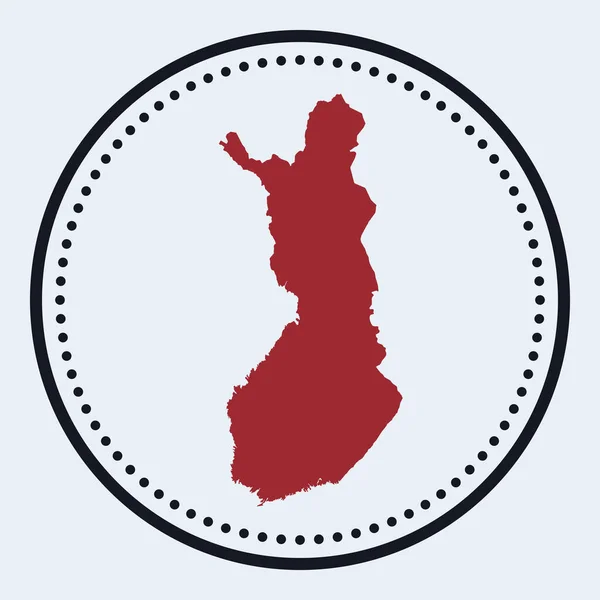 Finlandia estampilla redonda Logo redondo con mapa de país y título Elegante insignia mínima de Finlandia con mapa — Vector de stock