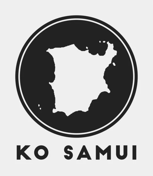 Ko Samui icon Round logo with island map and title Stylish Ko Samui badge with map Vector — Vector de stock