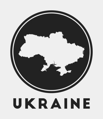 Ülke haritası ve başlığı harita vektörü olan Ukrayna simgesi Yuvarlak logosu