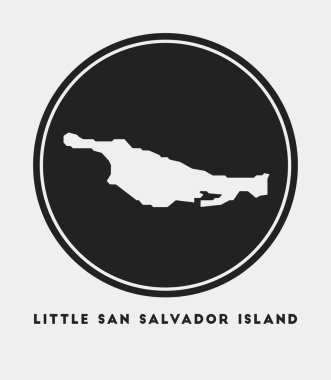 Küçük San Salvador Adası ikonu Ada haritası ve başlıklı yuvarlak logo